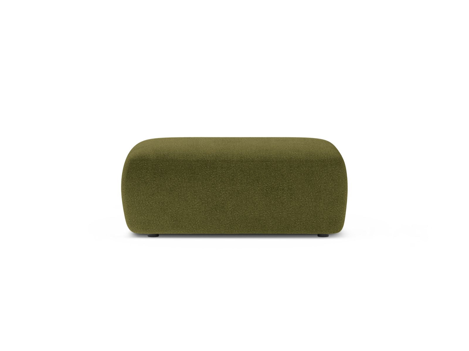 Pouf in Bouclé, "Kate", 1 Posto, 99x60x43 - Verde Oliva Scuro