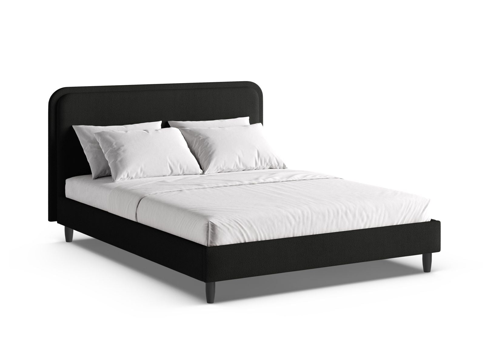 Letto con Testata, "Aveline", 214x215x117 - Nero