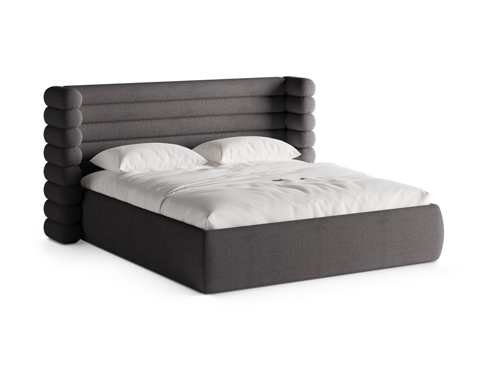 Letto con Contenitore e Testata, "Mount", 228x236x120 - Grafite