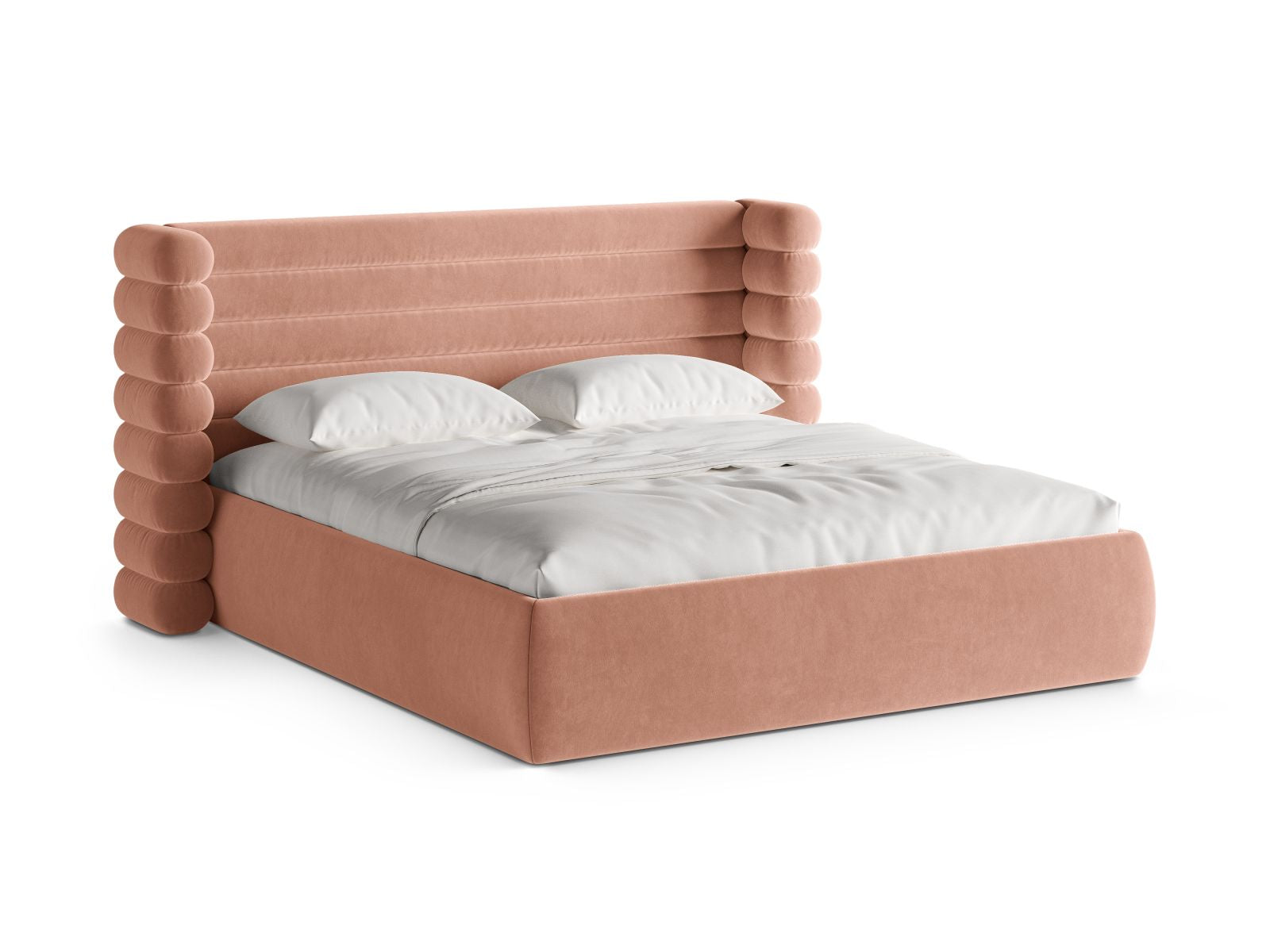 Letto con Contenitore e Testata, "Mount", 228x216x120 - Rosa