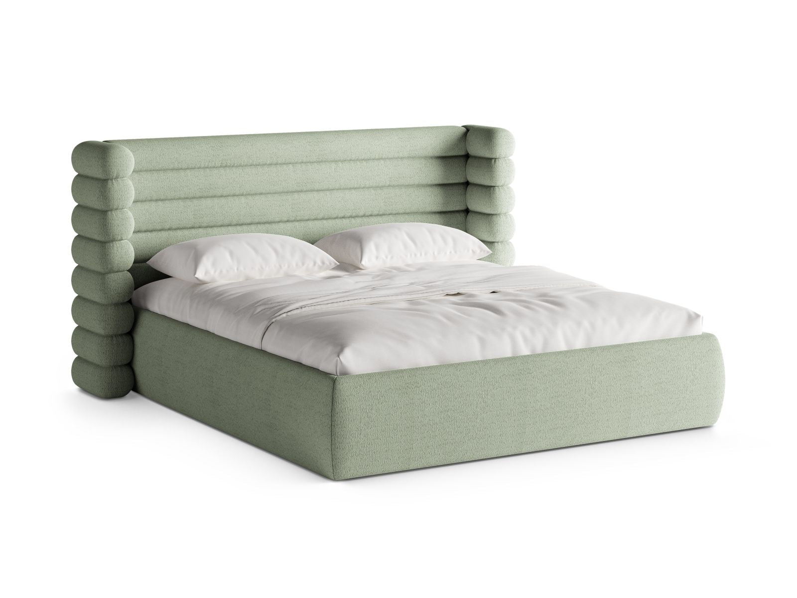 Letto con Contenitore e Testata, "Mount", 228x216x120 - Menta