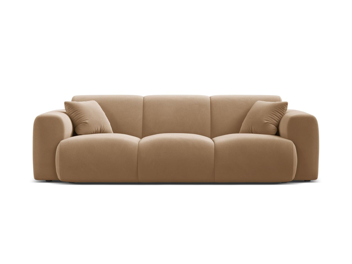 Divano in Velluto, "Molino", 3 Posti, 235x100x72 - Sabbia