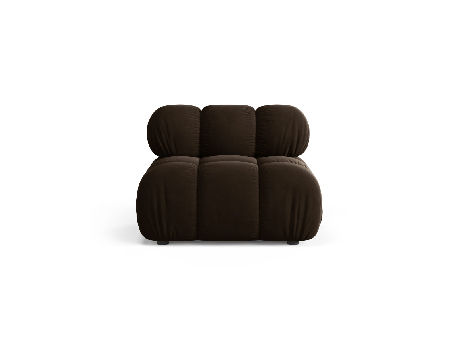 Modulo senza Braccioli in Velluto, "Bellis", 1 Posto, 94x94x70 - Marrone Scuro