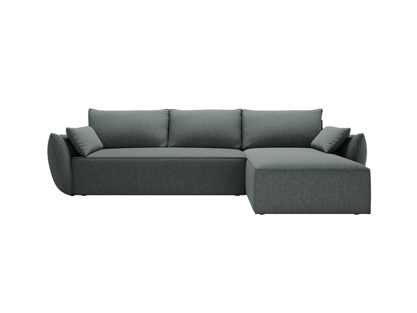 Divano Angolare Destro Letto con Contenitore, "Kaelle", 4 Posti, 252x165x87 - Blu Royal