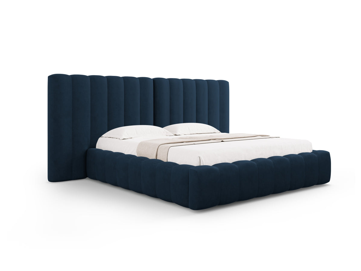 Letto Contenitore con Testata Doppia Kelp - Blu Reale 180x200