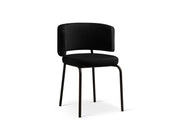 Sedia in Velluto, "Dora", 1 Posto, 58x57x75 - Nero