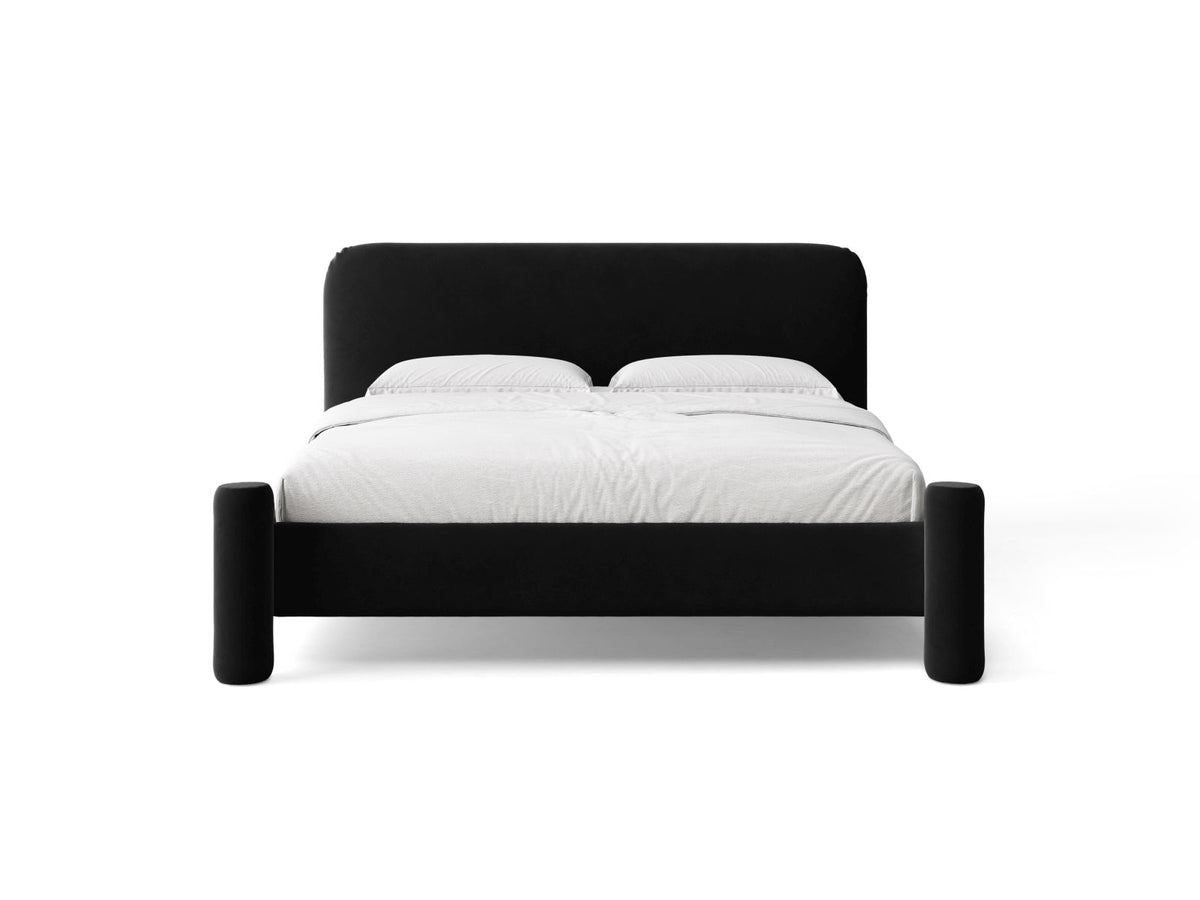 Letto con Testata Vera - Nero 160x200