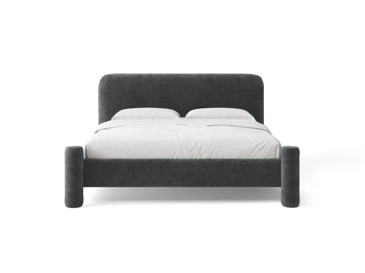 Letto con Testata Vera - Grigio Scuro 160x200