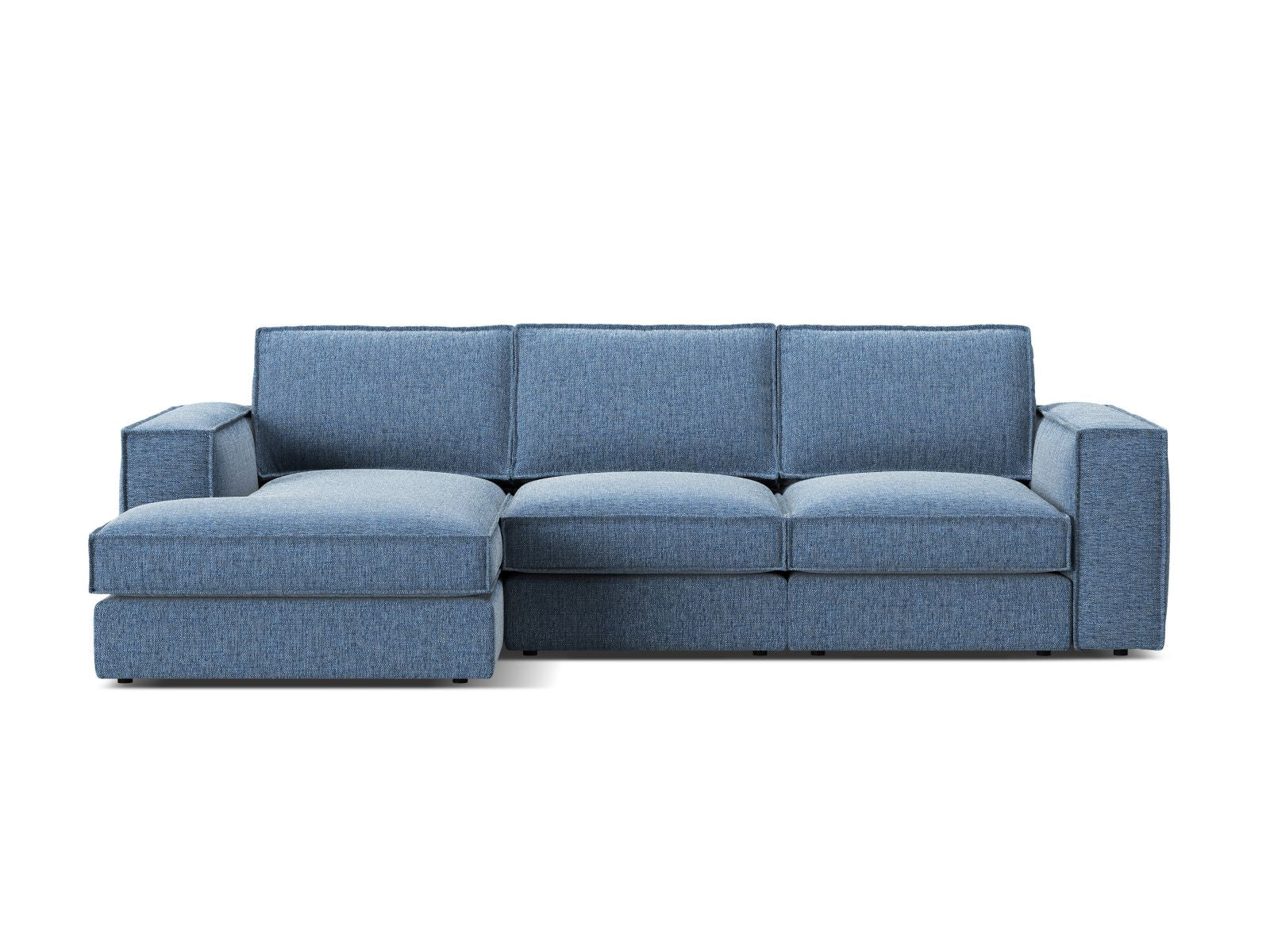 Divano Angolare Modulare Sinistro, "Pola", 3 Posti, 284x158x88 - Blu Scuro