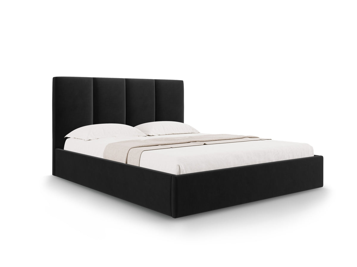 Letto Contenitore con Testata Pyla - Nero 180x200