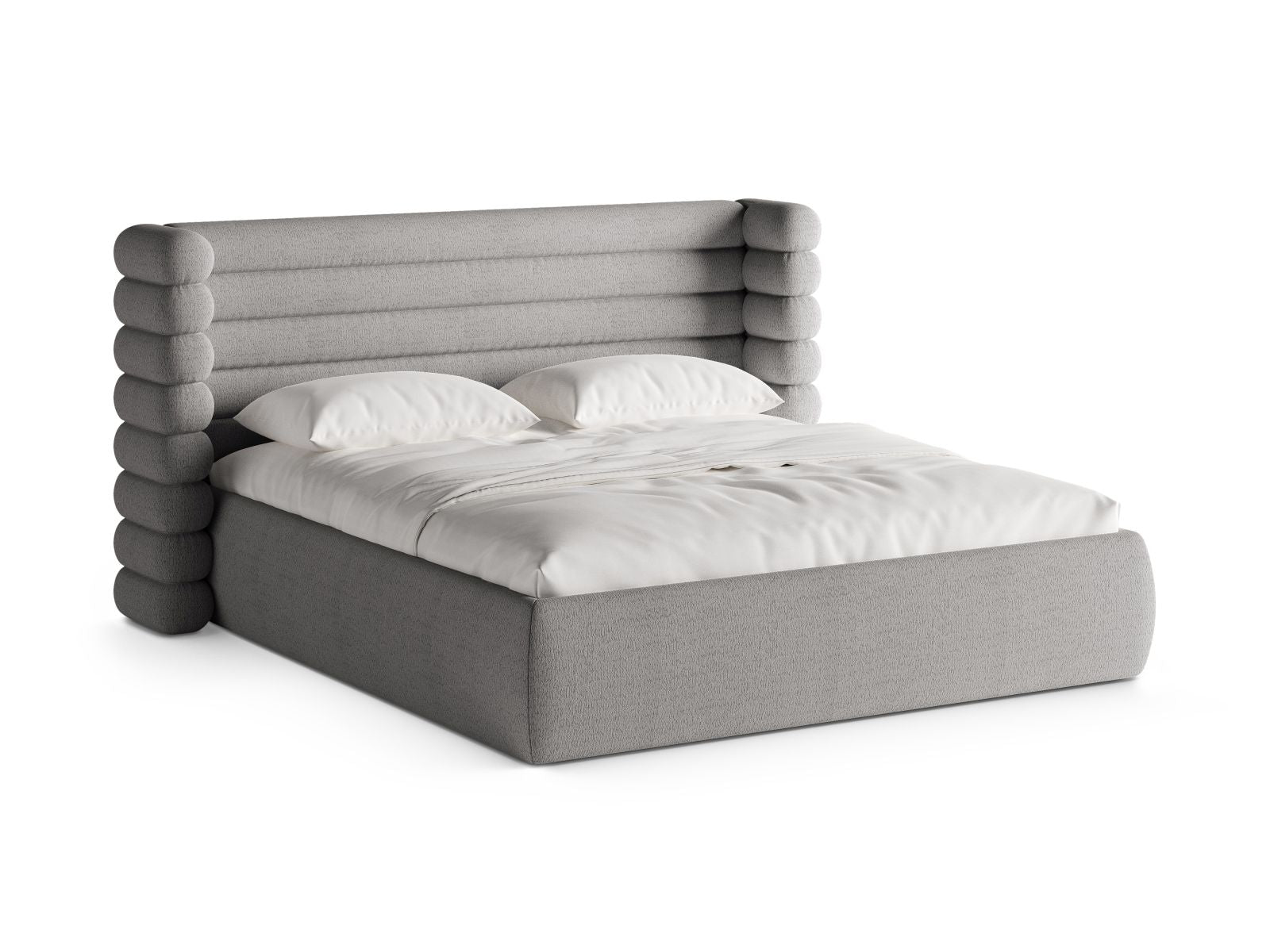 Letto con Contenitore e Testata, "Mount", 228x236x120 - Grigio