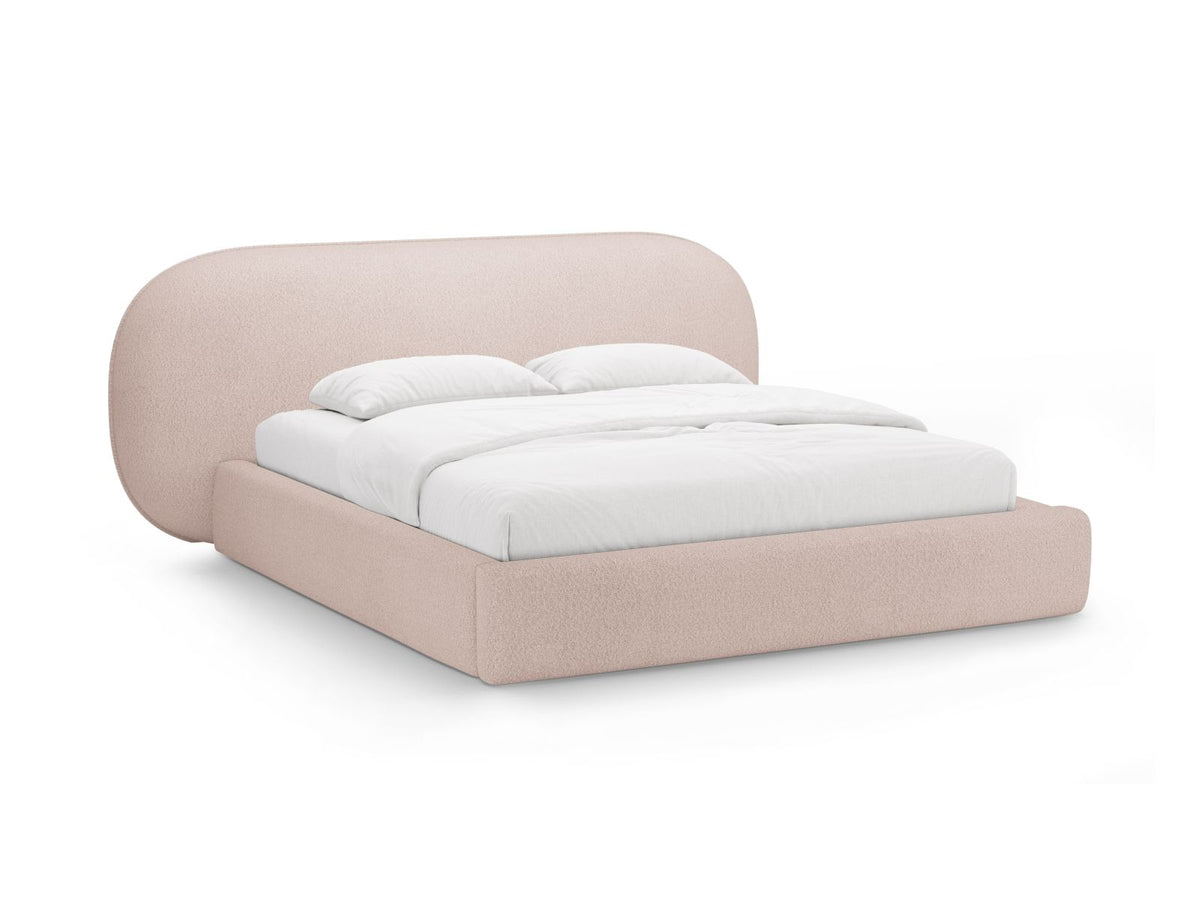 Letto Contenitore con Testata Ovalo - Rosa Cipria 200x200