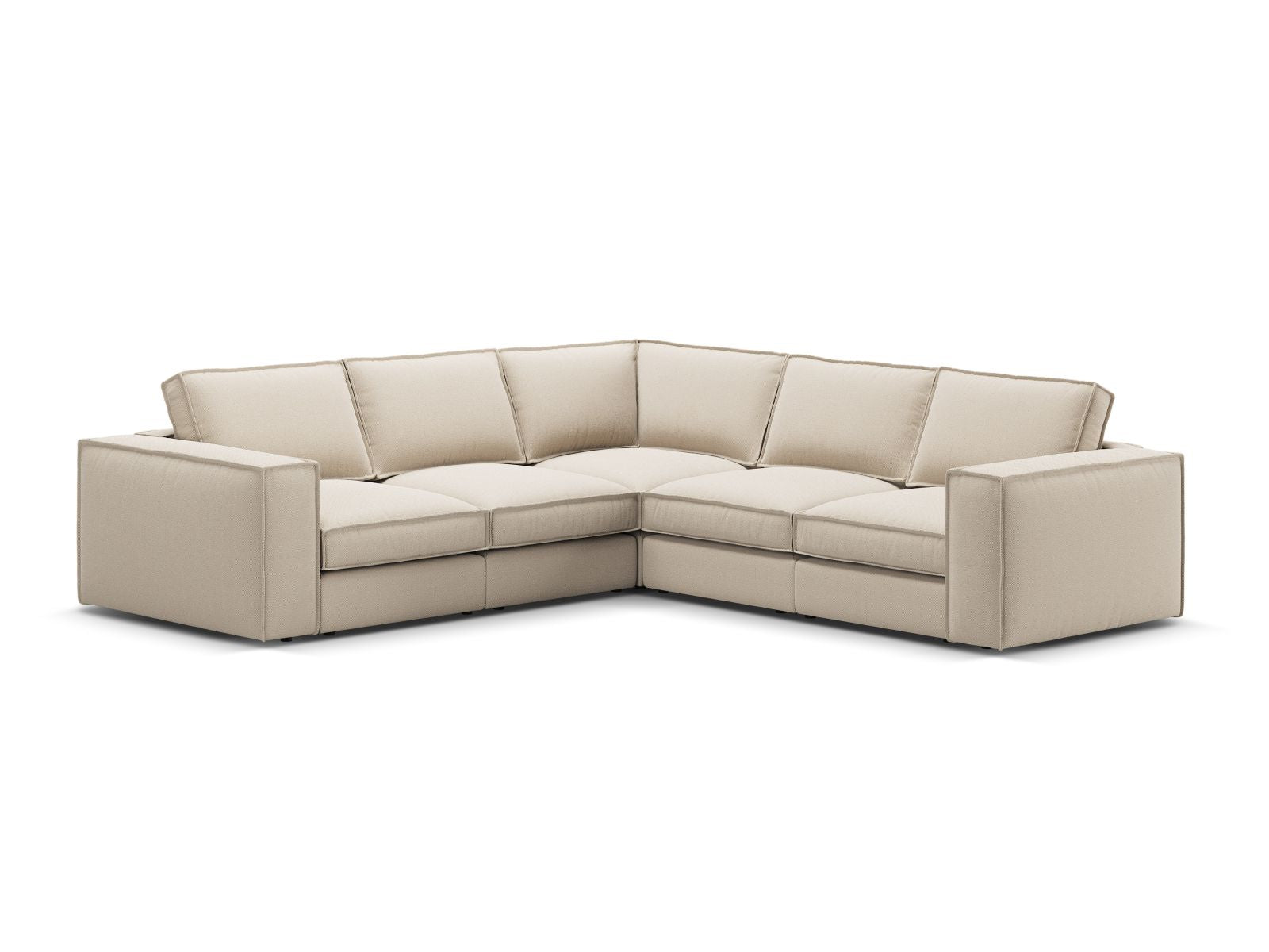 Divano Angolare Modulare Simmetrico, "Pola", 4 Posti, 284x284x88 - Beige
