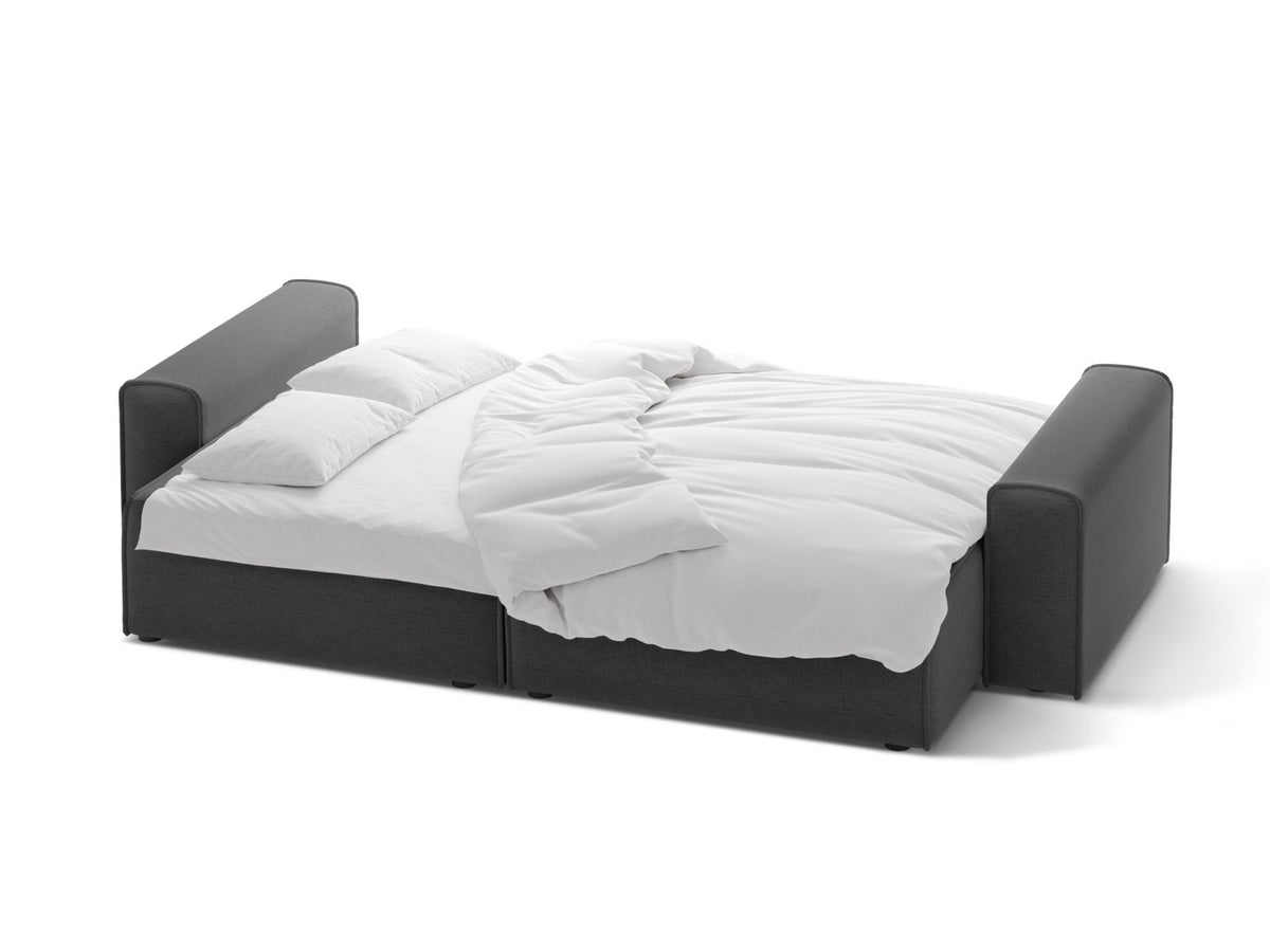 Divano Letto con Contenitore Victor, 3 Posti, 100x246x83