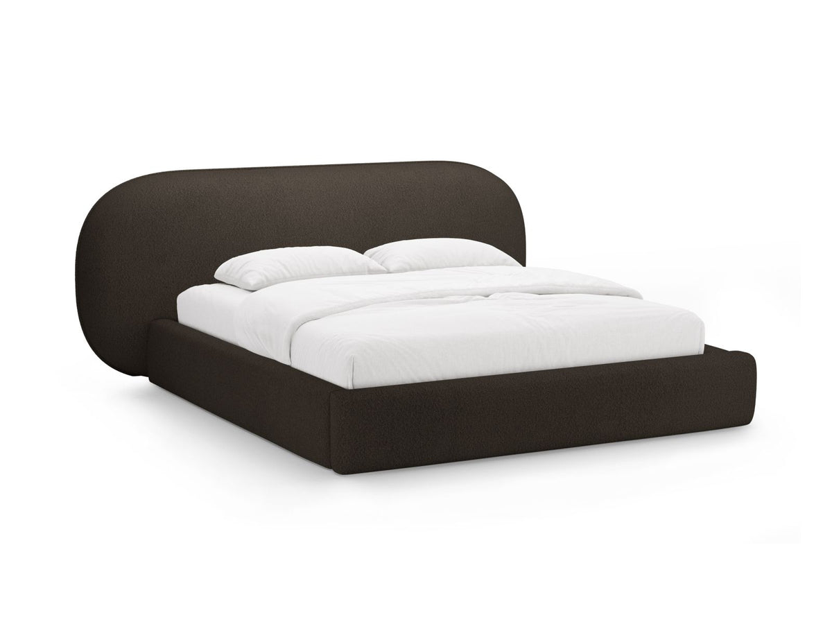 Letto Contenitore con Testata Ovalo - Marrone 160x200