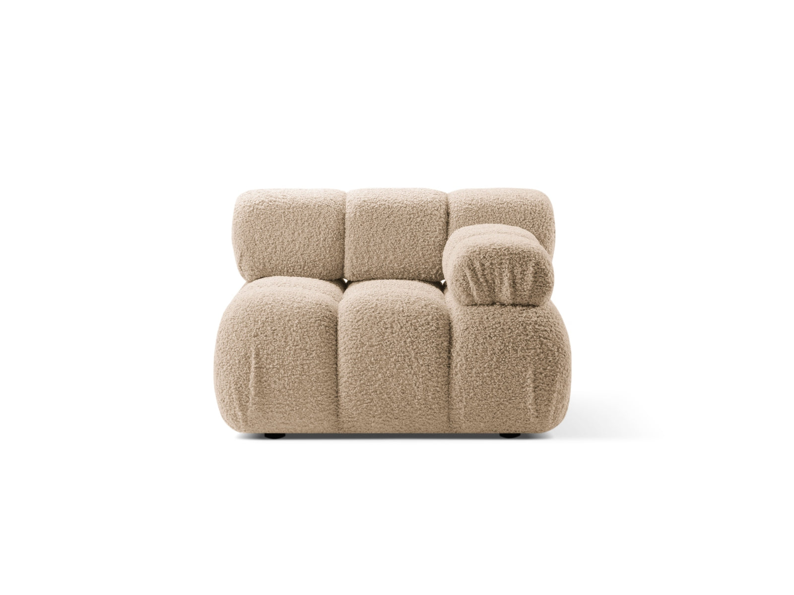 Modulo Destro in Bouclé, "Bellis", 1 Posto, 94x94x70 - Sabbia