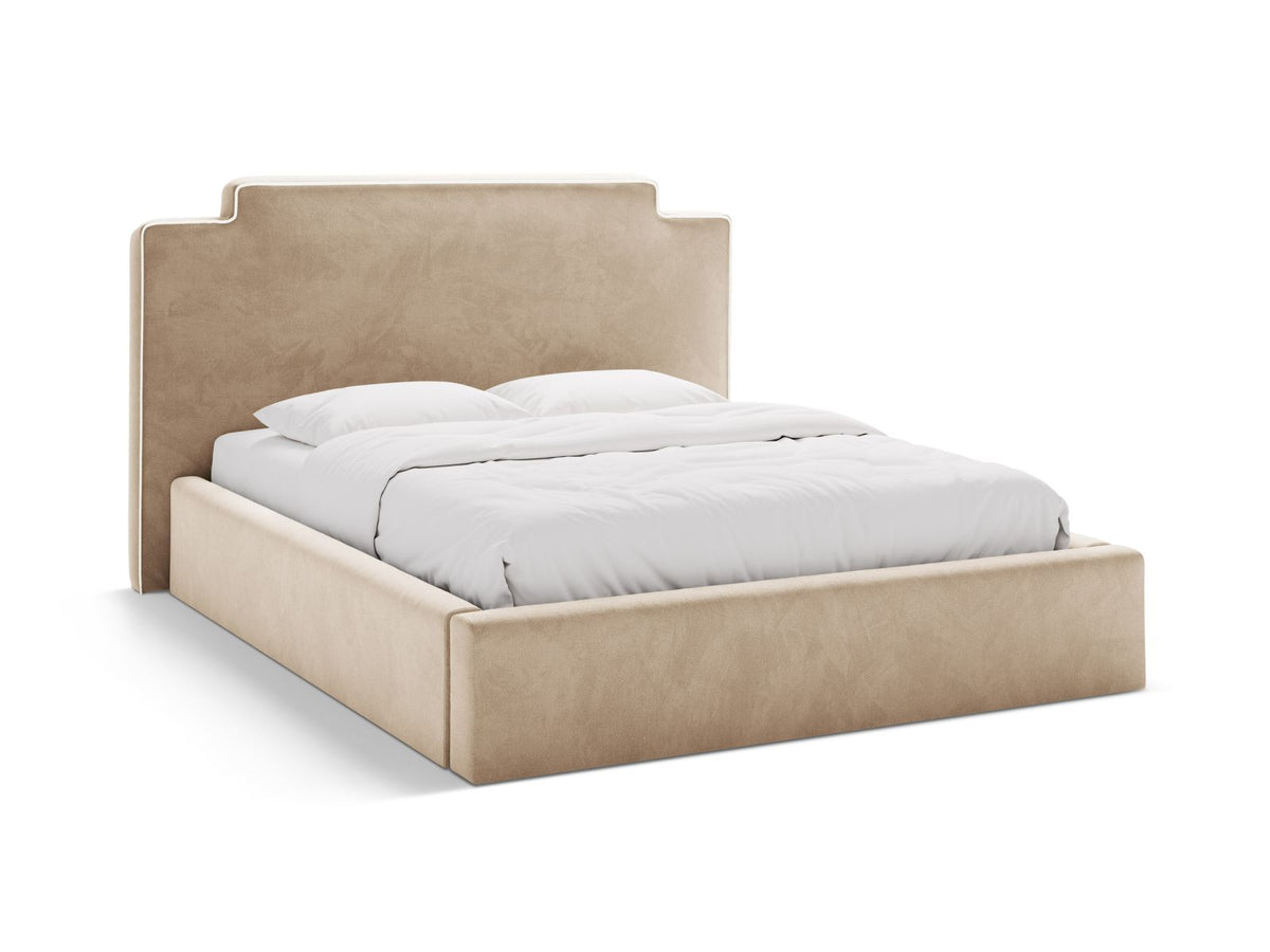 Letto Contenitore con Testata Princess - Avorio, Beige Mandorla 160x200