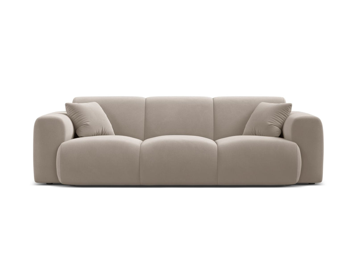 Divano in Velluto, "Molino", 3 Posti, 235x100x72 - Beige Chiaro