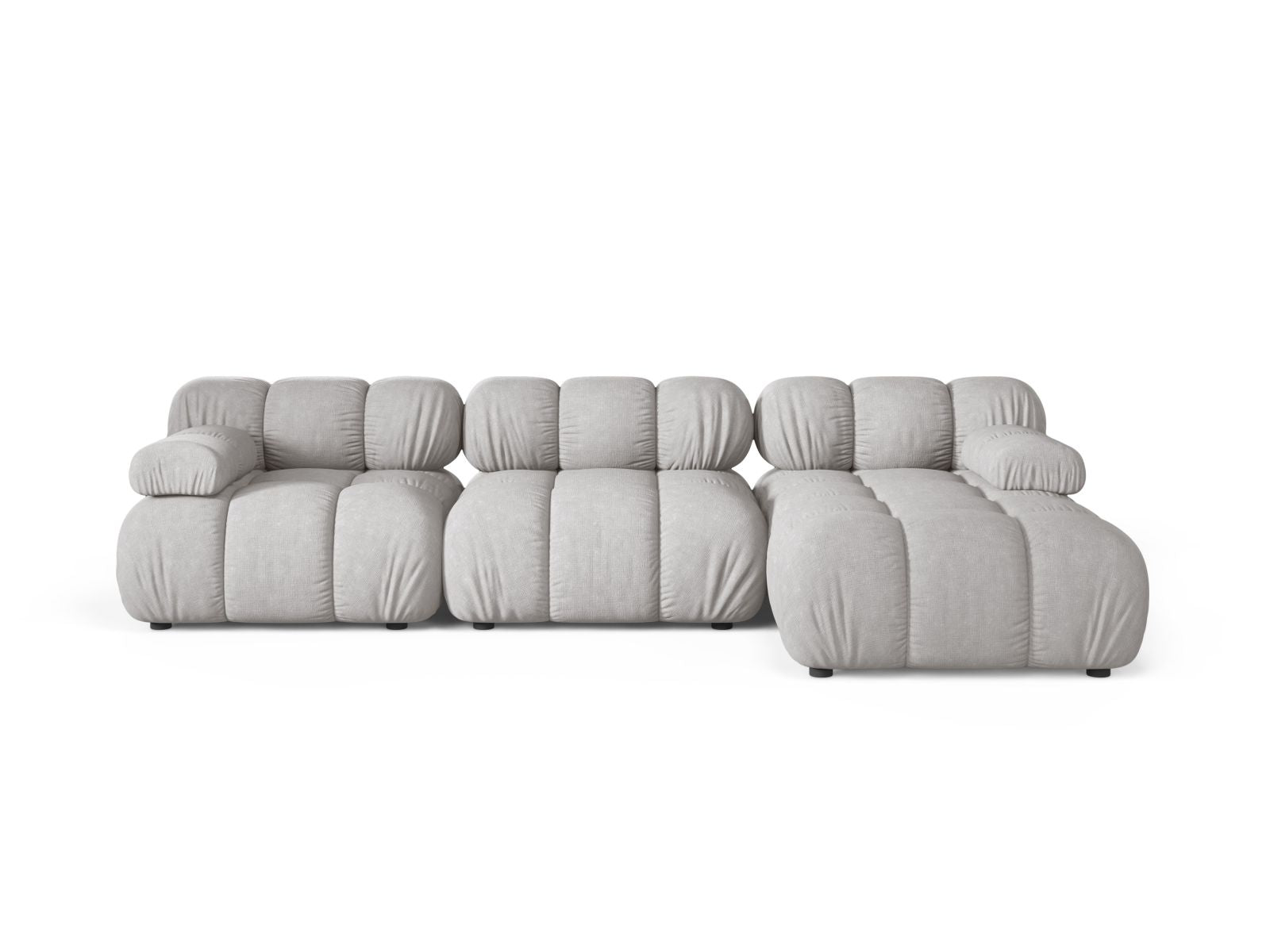 Divano Angolare Modulare Destro, "Bellis", 4 Posti, 282x155x70 - Grigio Chiaro
