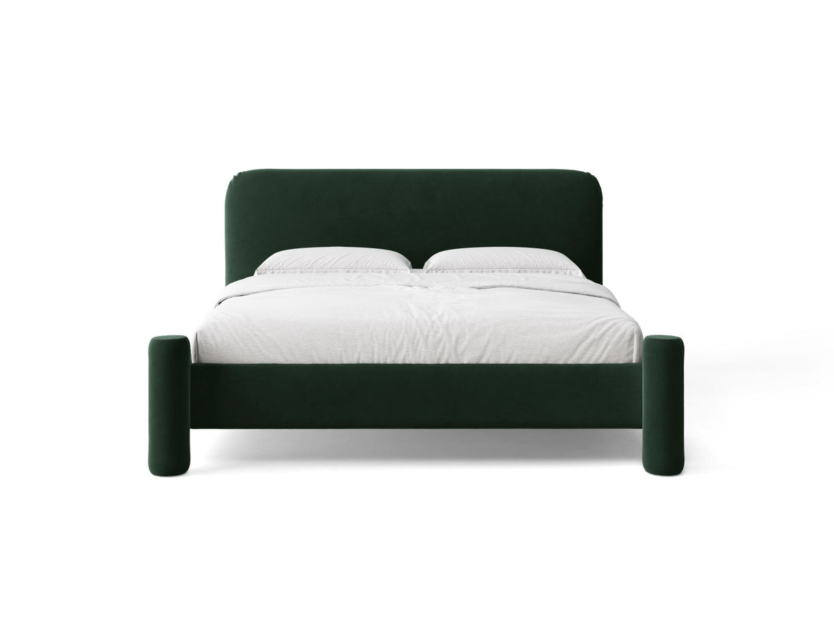 Letto con Testata Vera - Verde Bottiglia 160x200