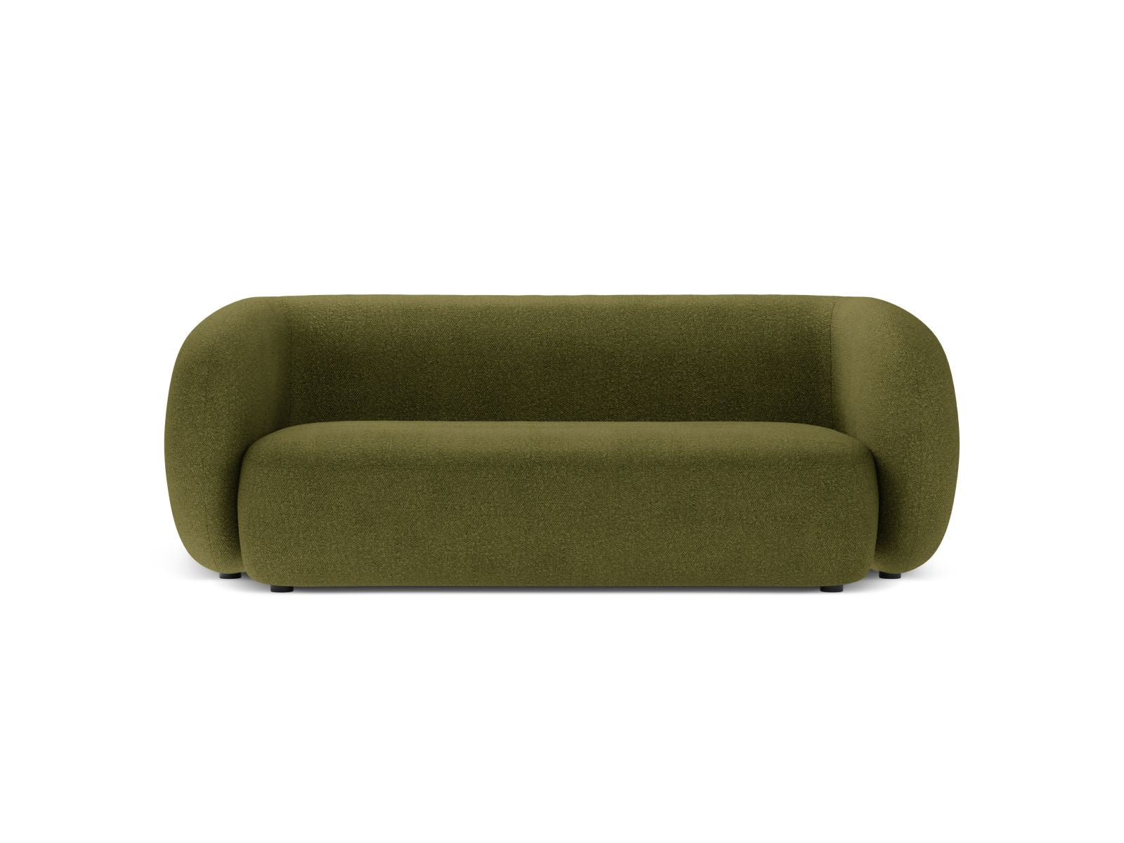 Divano Modulare in Bouclé, "Kate", 2 Posti, 183x99x76 - Verde Oliva Scuro