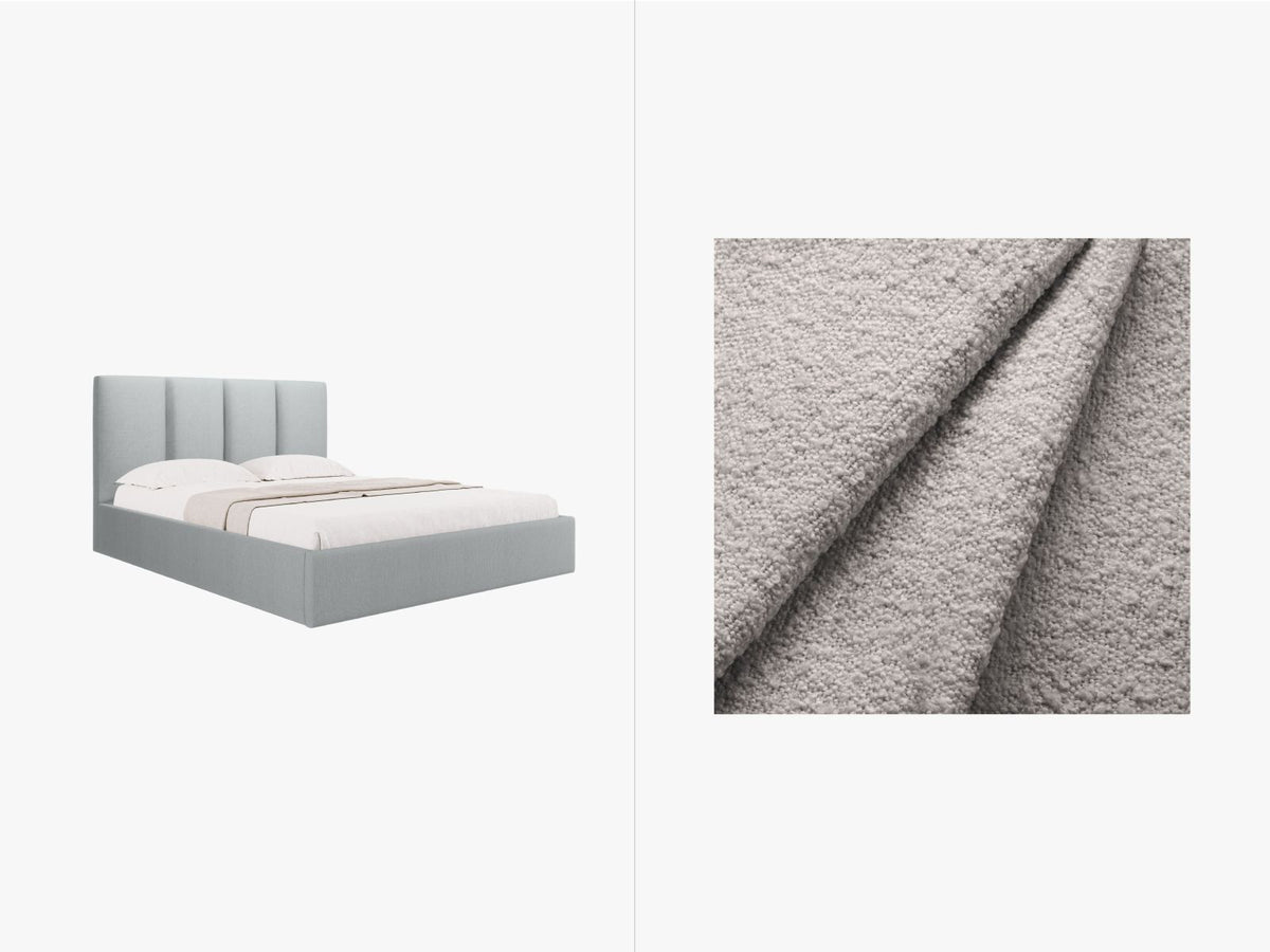 Letto Contenitore con Testata Pyla - Grigio Chiaro 160x200