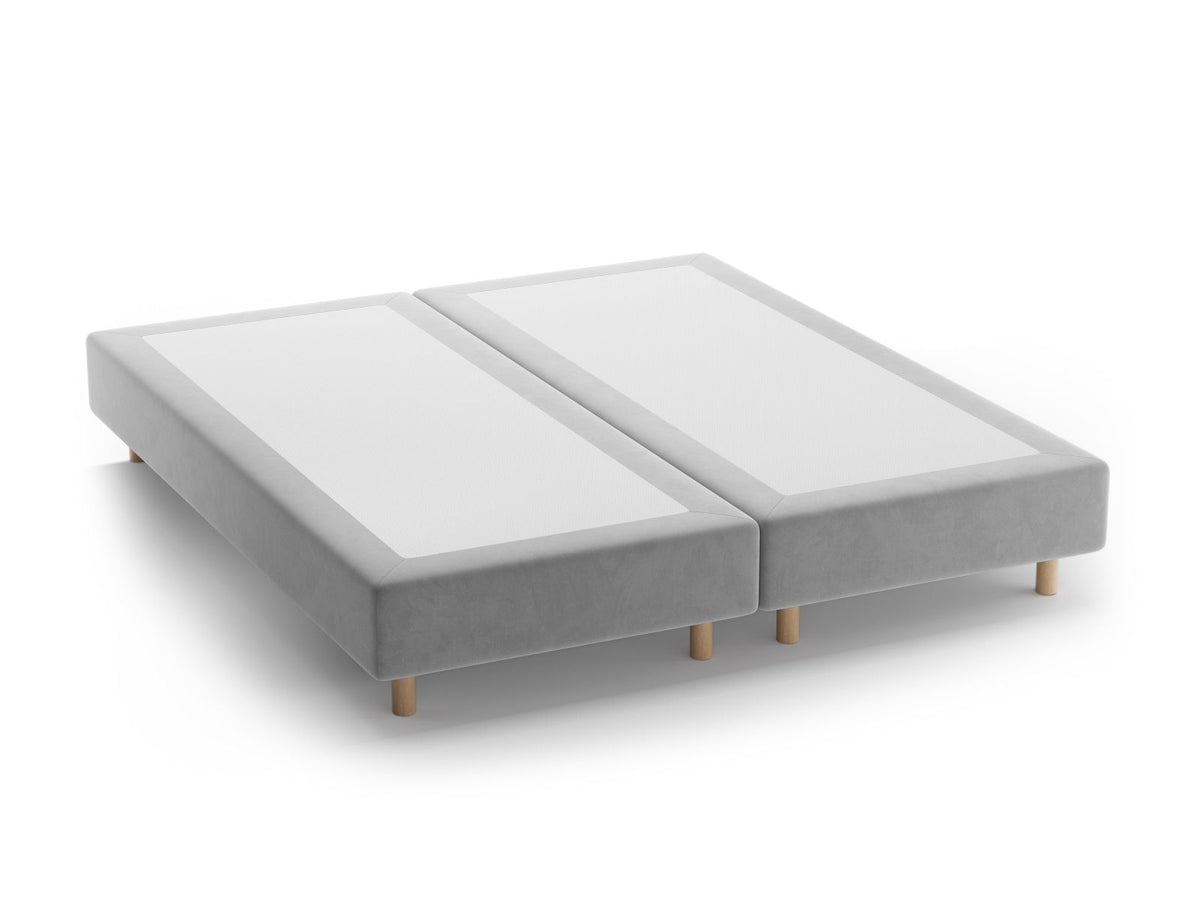 Base Letto Whale Gambe legno di faggio naturale - Grigio Chiaro 140x200