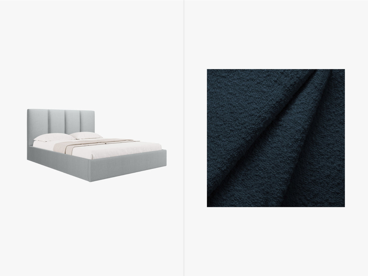 Letto Contenitore con Testata Pyla - Blu Scuro 180x200