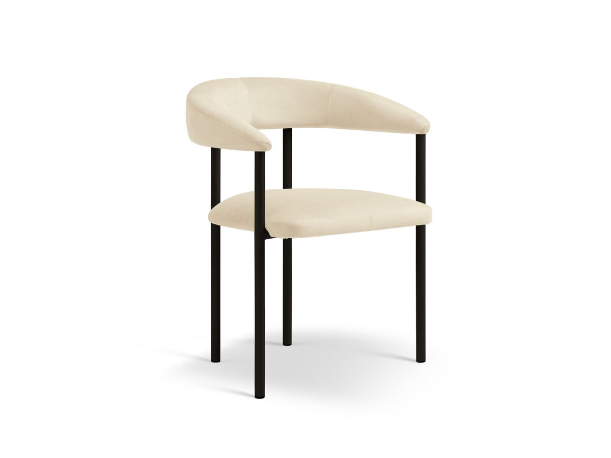 Sedia in Velluto, "Lea", 1 Posto, 56.5x53.5x74 - Avorio