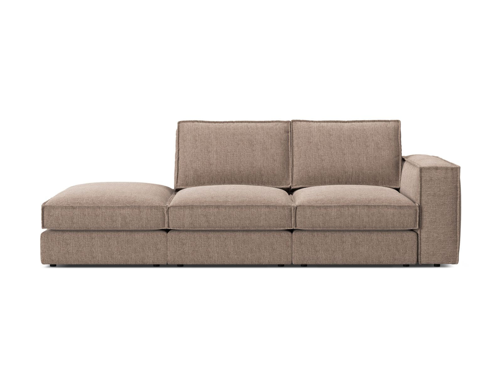 Divano Modulare Aperto Sinistro, "Pola", 3 Posti, 259x103x88 - Marrone Chiaro