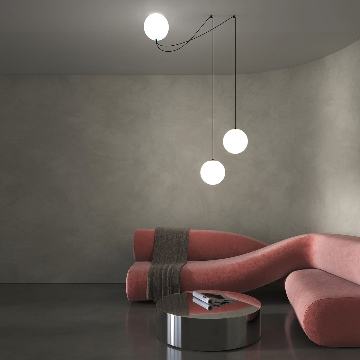 Lampada a sospensione Twins - Maytoni - Nero - MOD427PL-L30B3K1