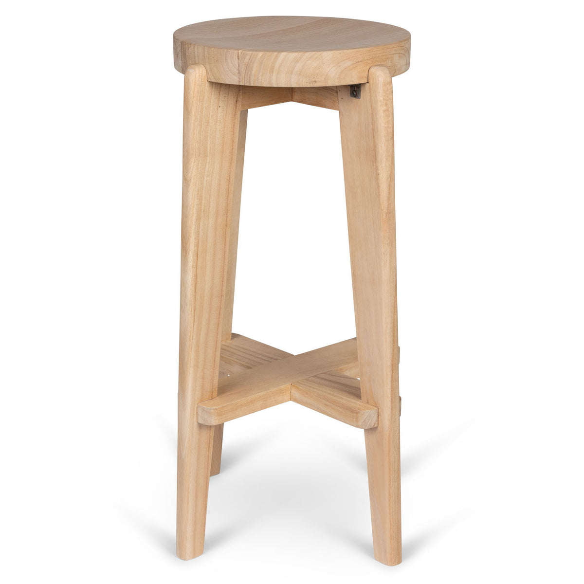 High Bar Stool Wood DT.W.19. H78cm - Natural - Pierre Jeanneret Edition