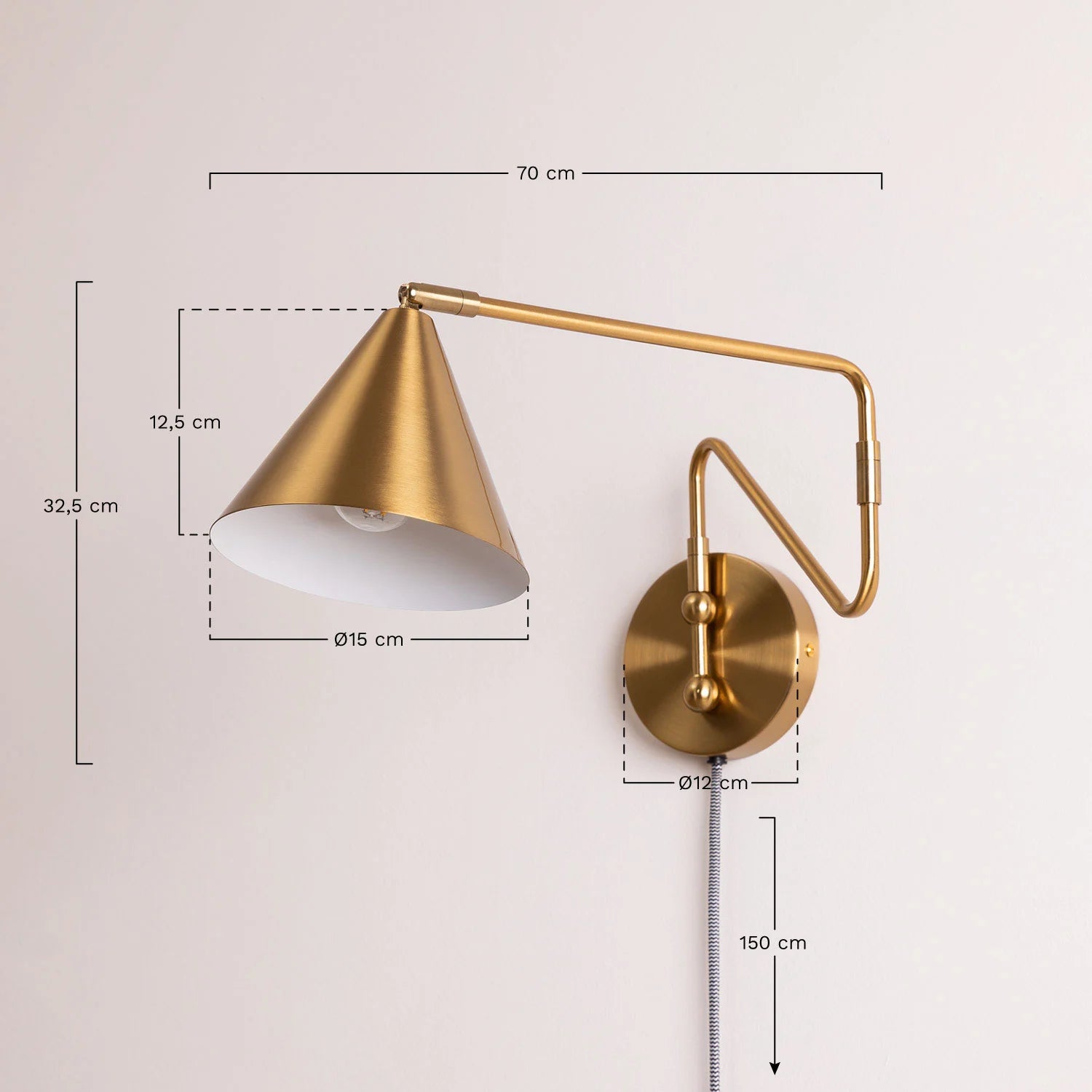 Fleka - lampada da parete metallic