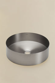Lemia - Lavabo da appoggio rotondo Ø40 cm in acciaio inox