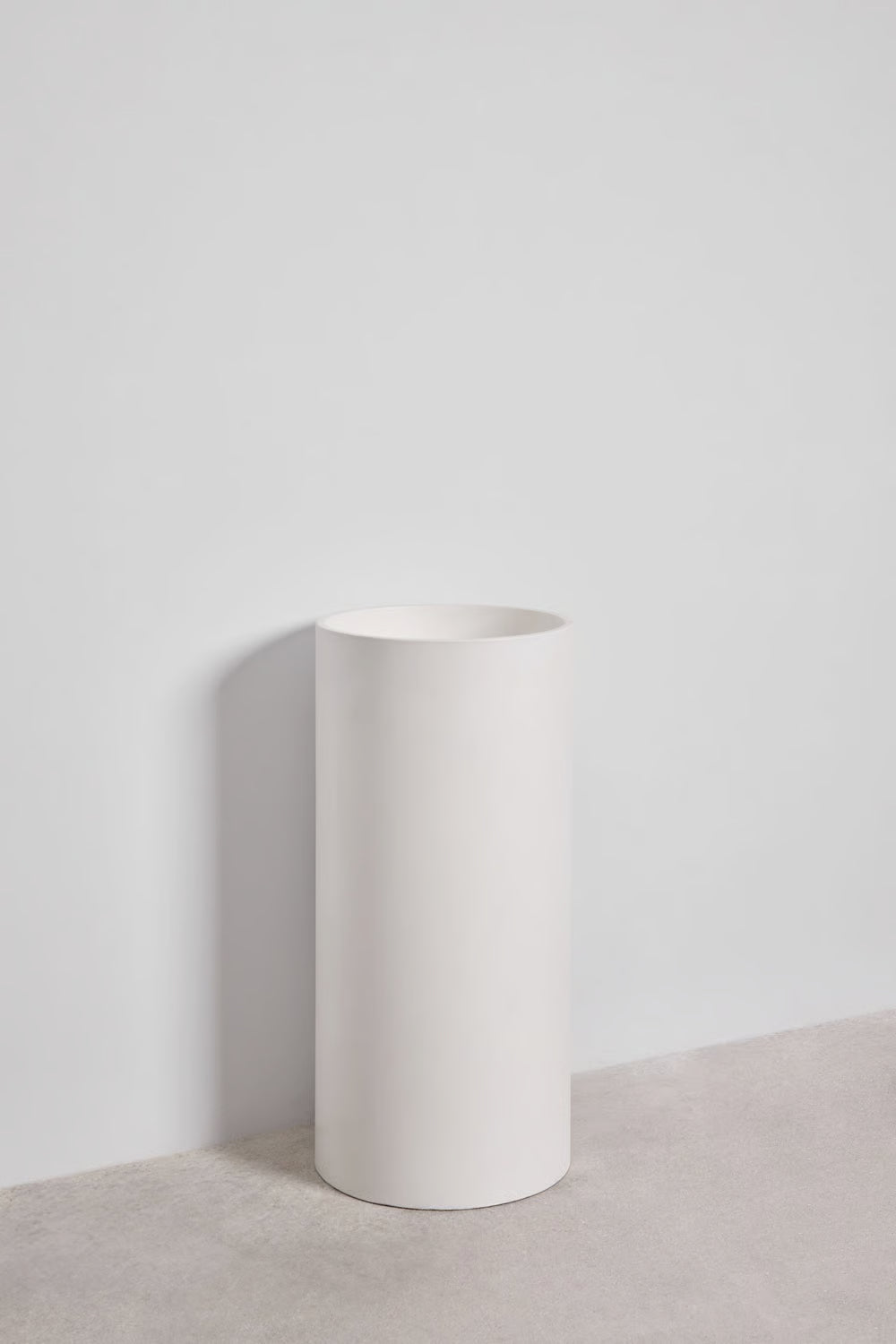 Lublin - Lavabo freestanding da terra da appoggio rotondo Ø40 cm in cemento bianco