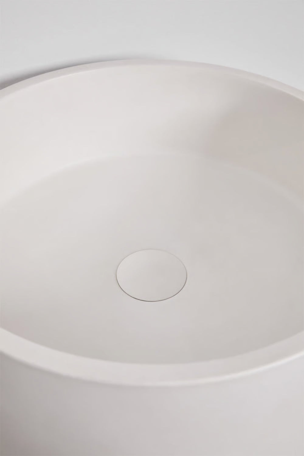Lublin - Lavabo freestanding da terra da appoggio rotondo Ø40 cm in cemento bianco