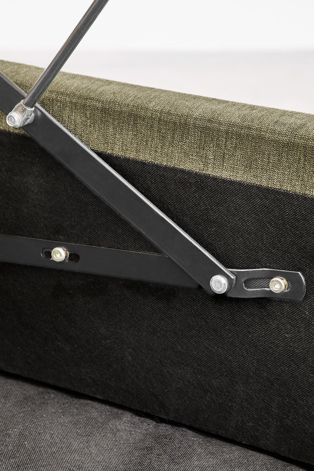 Winselet - Letto con contenitore imbottito verde, begie, bianco