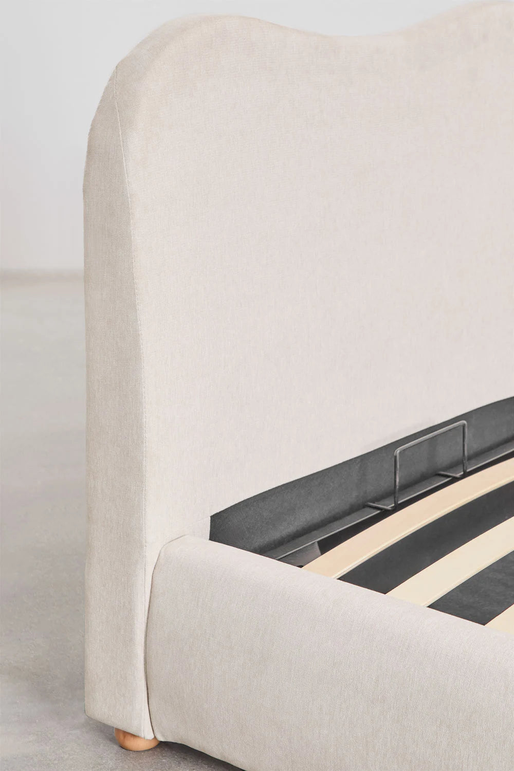 Winselet - Letto con contenitore imbottito verde, begie, bianco