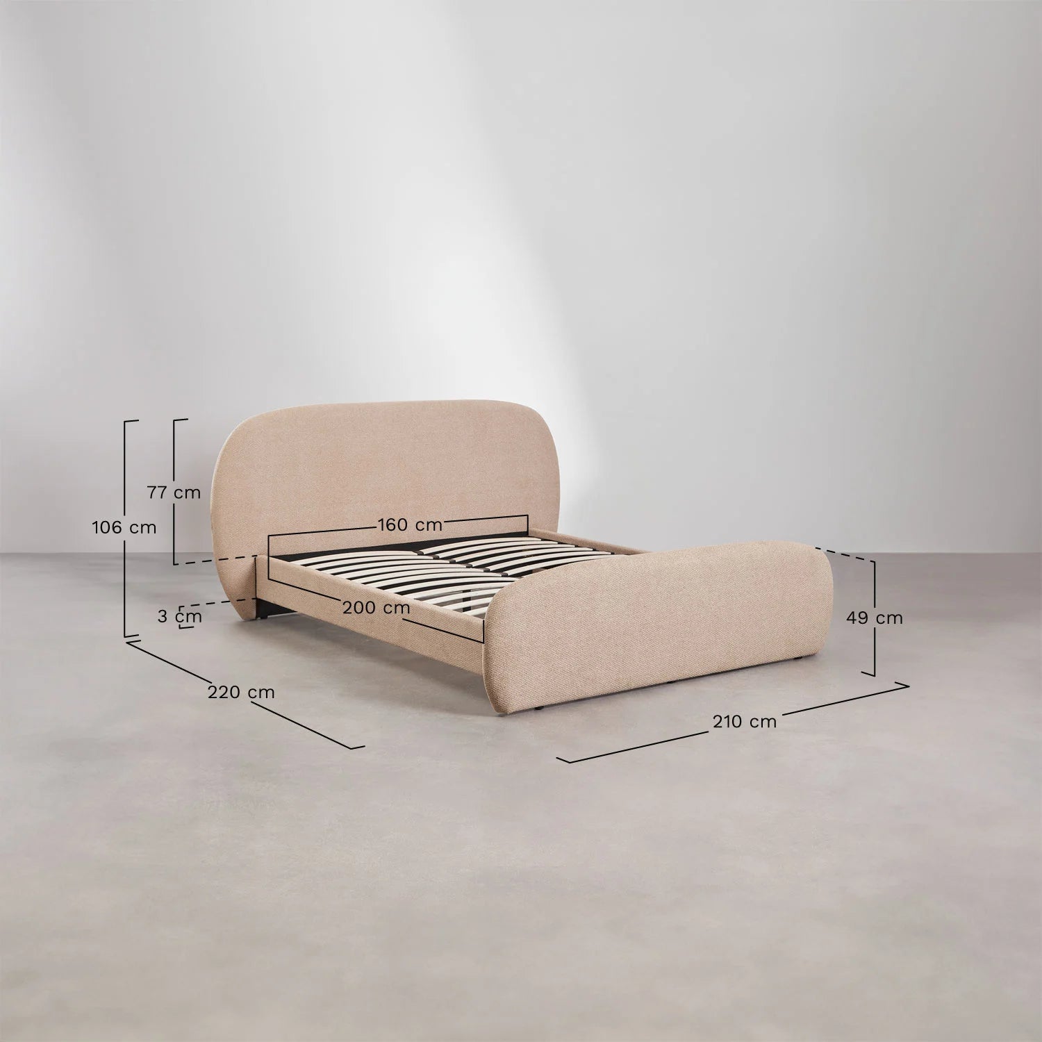 Brunel - Letto in tessuto bouclé