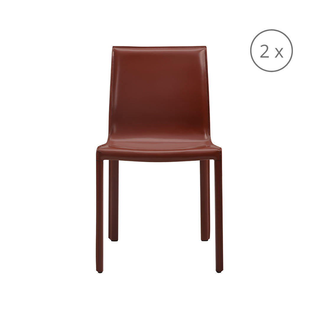 set di 2 sedie da pranzo lusaka burgundy