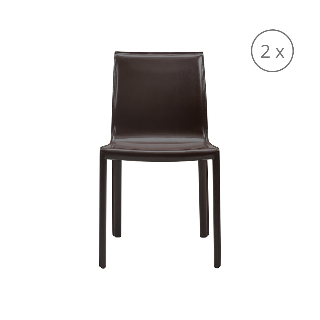 set di 2 sedie da pranzo lusaka marrone scuro