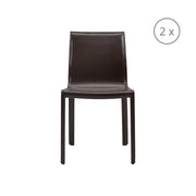 set di 2 sedie da pranzo lusaka marrone scuro