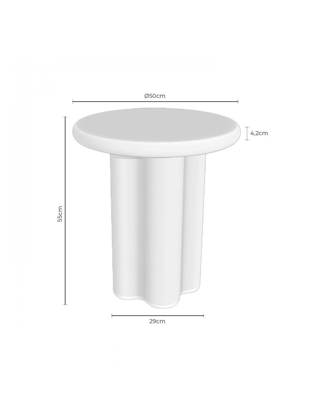 Tavolino EMERIC ø50  in microcemento effetto marmo travertino