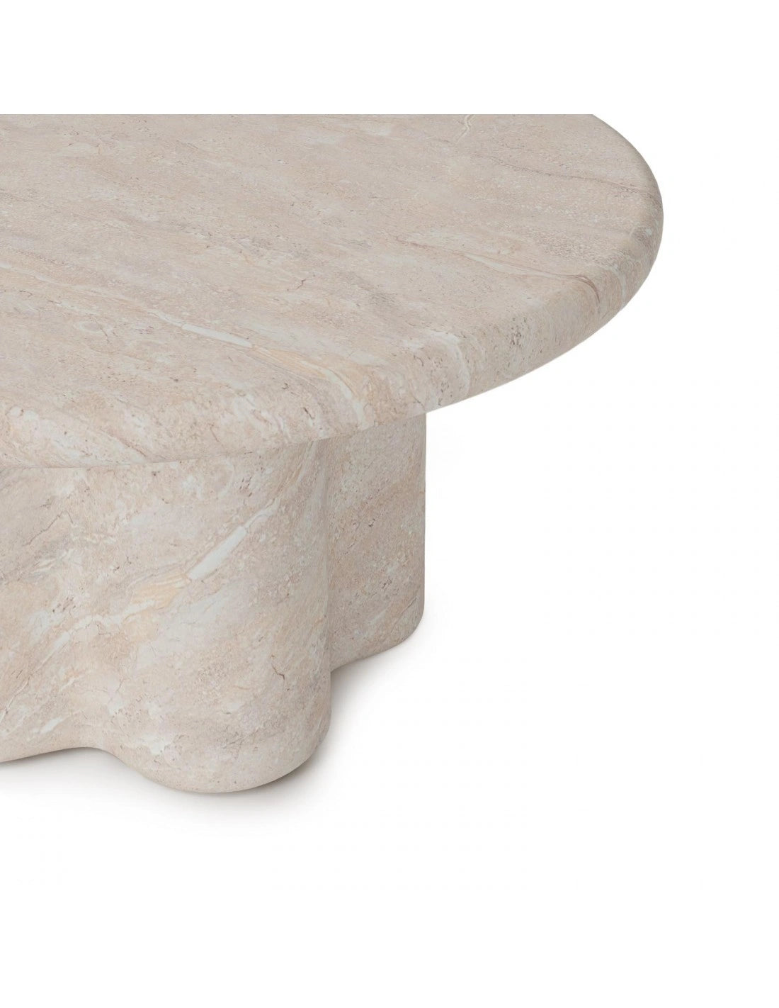 Tavolino da salotto LUIS Ø 80 cm in microcemento effetto travertino