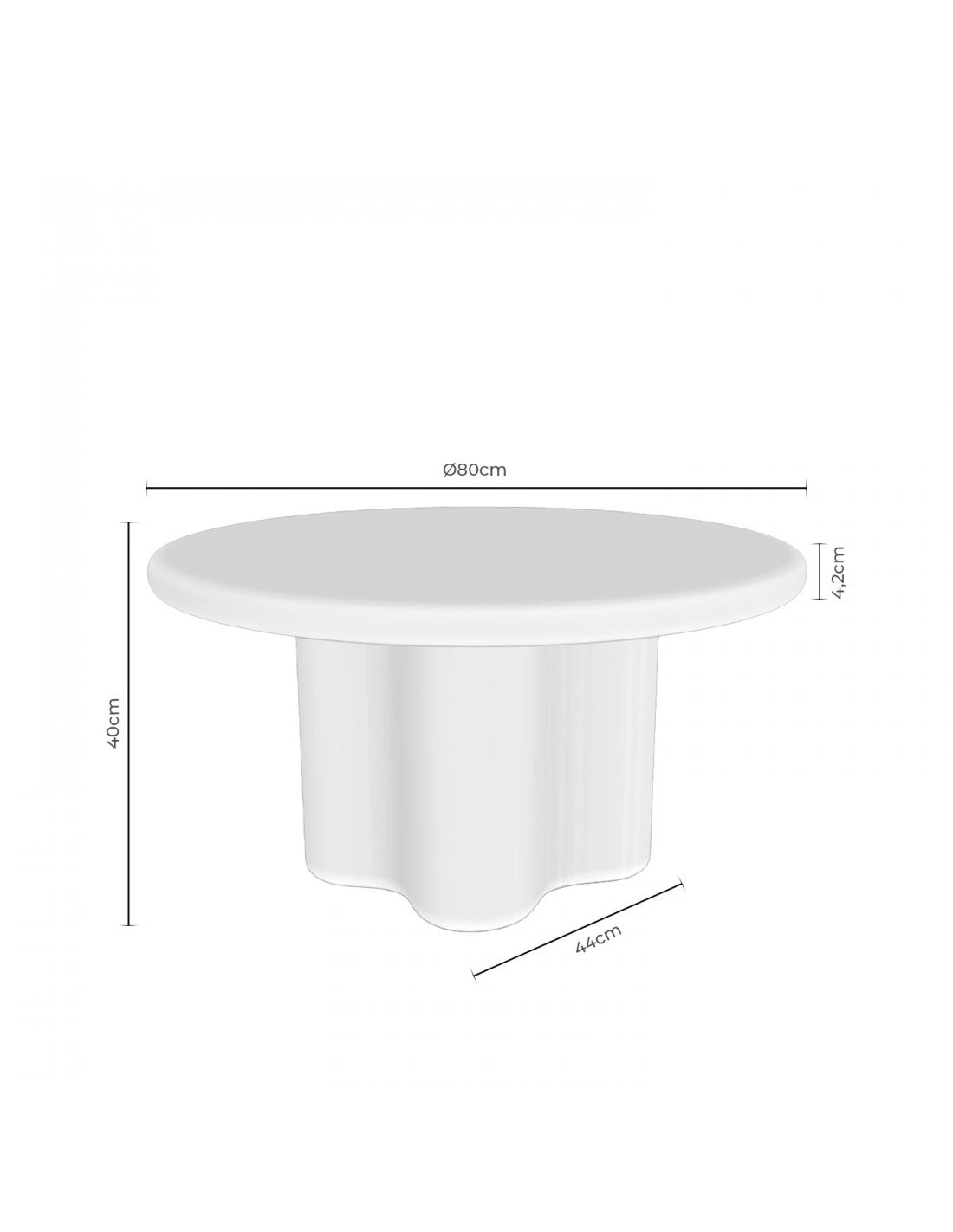 Tavolino da salotto LUIS Ø 80 cm in microcemento effetto travertino