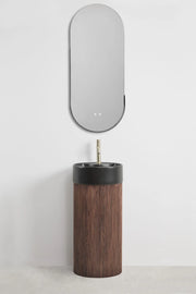 Set mobili da bagno in legno con lavabo in ceramica Maude integrato