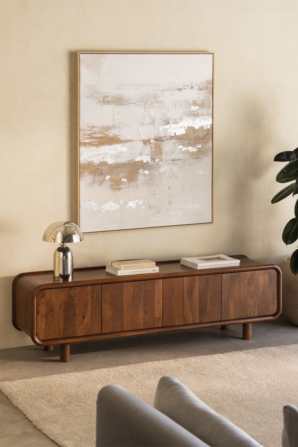 Gina - Mobile TV 175x45 cm in legno di mango
