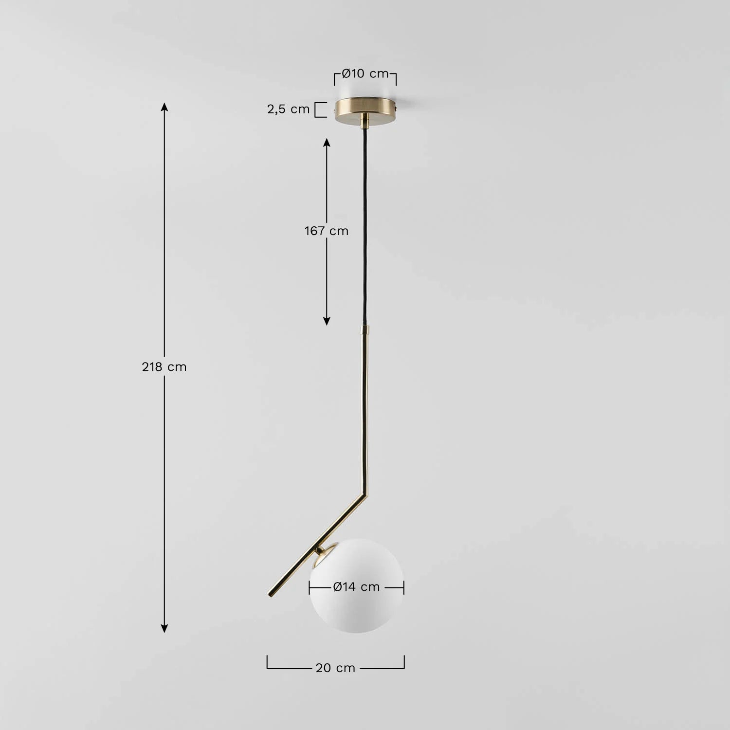 Linorayle - Plafoniera da bagno in acciaio inox con sfera di vetro