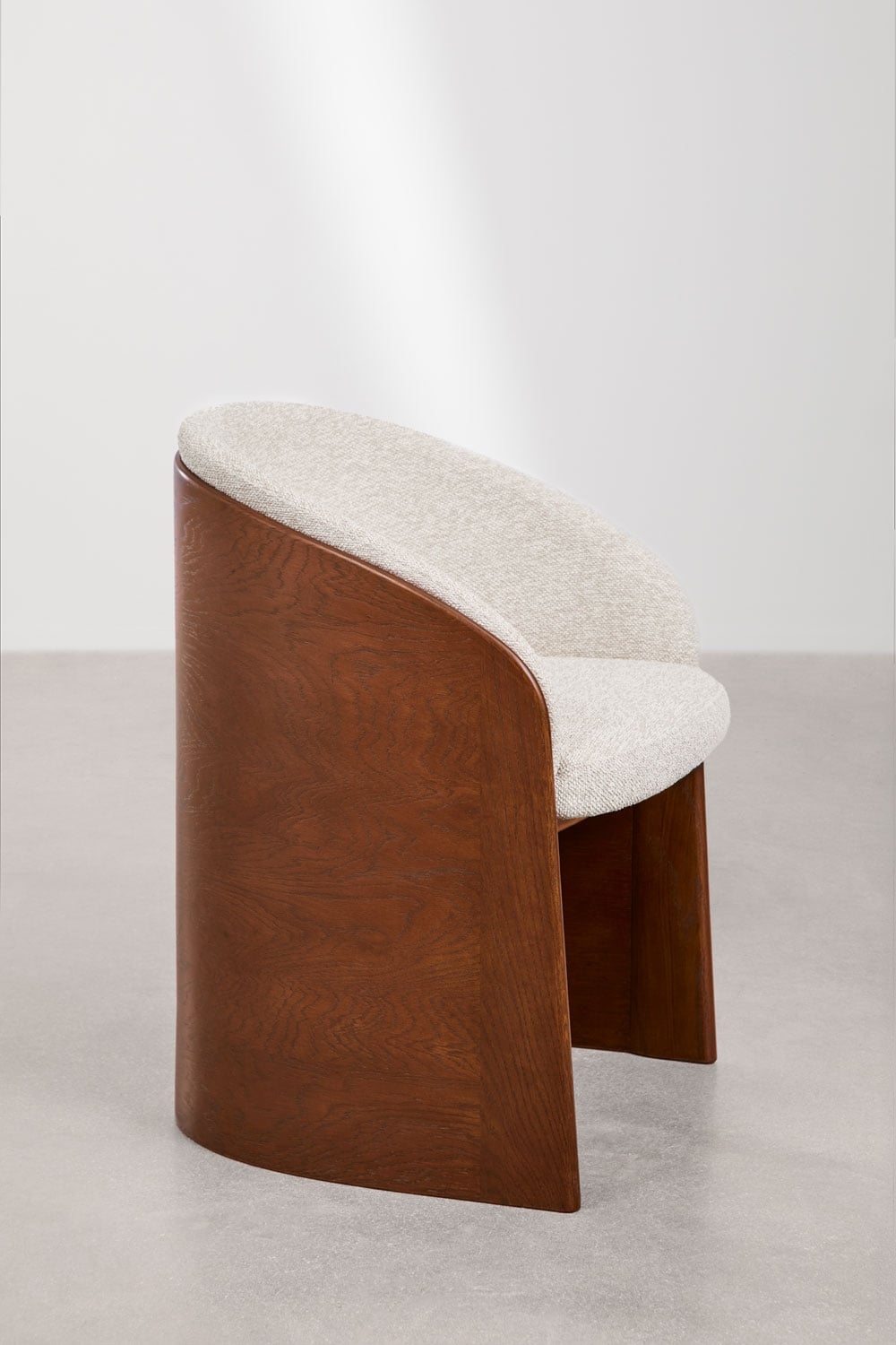 Keluna - Poltrona in legno di rovere e bouclé