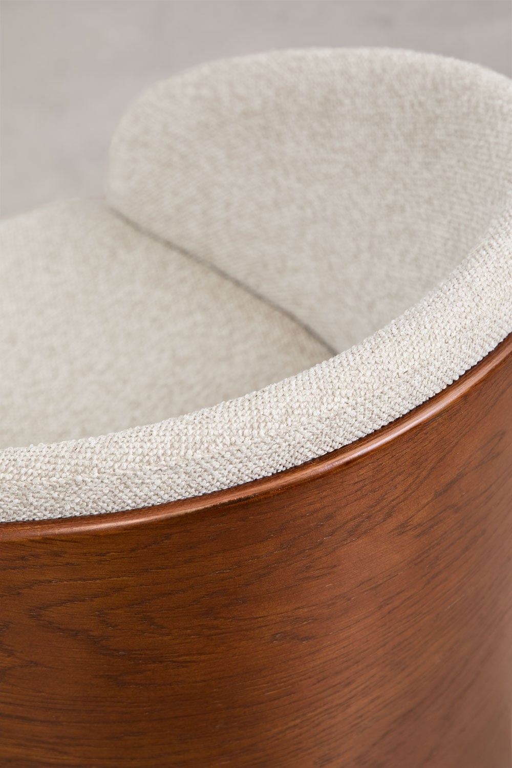 Keluna - Poltrona in legno di rovere e bouclé